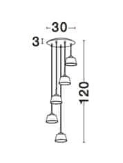 Nova Luce NOVA LUCE závesné svietidlo BOCCALE chrómovaný hliník číre sklo G9 5x5W 230V IP20 vr. žiarovky 1300301305