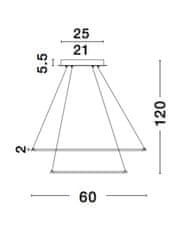 Nova Luce NOVA LUCE závesné svietidlo DEA matný biely hliník a akryl nastaviteľné LED 85W 3000K IP20 17222002