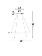 Nova Luce NOVA LUCE závesné svietidlo DEA matný biely hliník a akryl nastaviteľné LED 85W 3000K IP20 stmievateľné 17222002 D