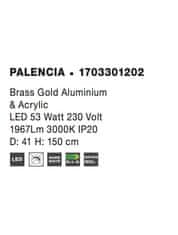 Nova Luce NOVA LUCE závesné svietidlo PALENCIA saténový zlatý hliník a akryl LED 53W 230V 3000K IP20 1703301202