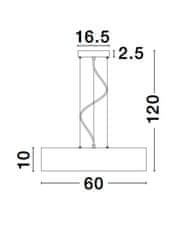 Nova Luce NOVA LUCE závesné svietidlo RODA šedý hliník akrylový difúzor LED 46W 230V 3000K IP20 616804