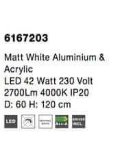 Nova Luce NOVA LUCE závesné svietidlo RANDO matný biely hliník a akryl LED 42W 230V 4000K IP20 6167203