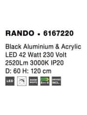 Nova Luce NOVA LUCE závesné svietidlo RANDO čierny hliník a akryl LED 42W 230V 3000K IP20 6167220