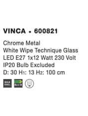 Nova Luce NOVA LUCE závesné svietidlo VINCA chrómovaný kov biela sklo E27 1x12W 600821