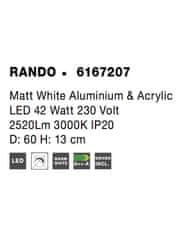 Nova Luce NOVA LUCE stropné svietidlo RANDO matný biely hliník a akryl LED 42W 230V 3000K IP20 6167207