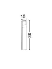 Nova Luce NOVA LUCE vonkajšie stĺpové svietidlo ACQUA tmavo šedý hliník akrylový difúzor LED 5W 3000K 110-265V 38st. IP54 713313