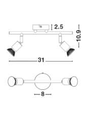 Nova Luce NOVA LUCE bodové svietidlo BASE medený kov GU10 2x5W 230V IP20 bez žiarovky 660006