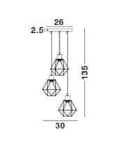 Nova Luce NOVA LUCE závesné svietidlo PIETRA čierny kov E27 3x12 W 673603