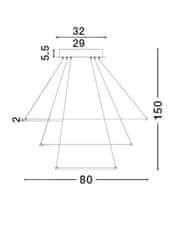 Nova Luce NOVA LUCE závesné svietidlo FERROL kávovo hnedý hliník a akryl nastaviteľné LED 111W 3000K IP20 stmievateľné 6265004