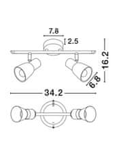 Nova Luce NOVA LUCE bodové svietidlo PUBLICO opálové sklo nikel satén kov E14 2x5W IP20 bez žiarovky 667002