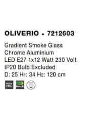 Nova Luce NOVA LUCE závesné svietidlo OLIVERIO dymové sklo s prechodom chrómovaný hliník E27 1x12W IP20 bez žiarovky 7212603