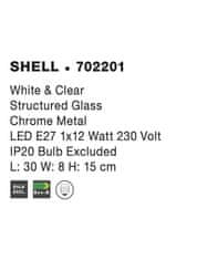 Nova Luce NOVA LUCE nástenné svietidlo SHELL biela a číre štruktúrované sklo E27 1x12W 702201