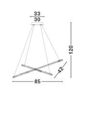 Nova Luce NOVA LUCE závesné svietidlo CELINE chrómovaný hliník a krištáľ nastaviteľné LED 52W 3000K IP20 7403002