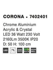 Nova Luce NOVA LUCE závesné svietidlo CORONA chrómovaný hliník akryl a krištáľ LED 36W 230V 3000K IP20 7402401