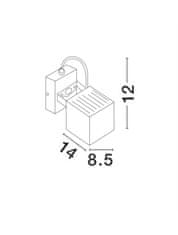 Nova Luce NOVA LUCE vonkajší reflektor FOCUS tmavo šedý hliník a sklo Osram LED 6W 3000K 220-240V 44st. IP54 752470