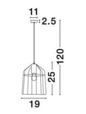 Nova Luce NOVA LUCE závesné svietidlo PEPPINO matná meď čierny a biely kábel E27 1x12W 7605179