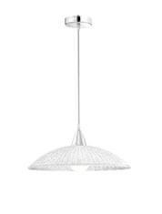 Nova Luce NOVA LUCE závesné svietidlo SHELL chrómovaný kov biela a číre štruktúrované sklo E27 1x12W 7326501