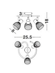 Nova Luce NOVA LUCE bodové svietidlo FIUMICINO matný čierny kov E14 3x5W 230V IP20 bez žiarovky 770012