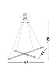 Nova Luce NOVA LUCE závesné svietidlo CELINE chrómovaný hliník a krištáľ nastaviteľné LED 40W 3000K IP20 7403001