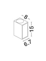 Nova Luce NOVA LUCE vonkajšie nástenné svietidlo NERO tmavo šedý hliník sklenený difúzor GU10 2x7W 220-240V IP54 bez žiarovky svetlo hore a dole 710042