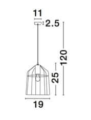 Nova Luce NOVA LUCE závesné svietidlo PEPPINO matný čierny kov čierna a biely kábel E27 1x12W 7605178