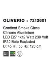 Nova Luce NOVA LUCE závesné svietidlo OLIVERIO dymové sklo s prechodom chrómovaný hliník E27 1x12W IP20 bez žiarovky 7212601