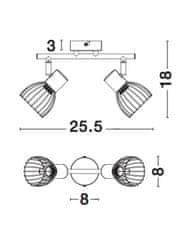 Nova Luce NOVA LUCE bodové svietidlo FIUMICINO matný čierny kov E14 2x5W 230V IP20 bez žiarovky 770011