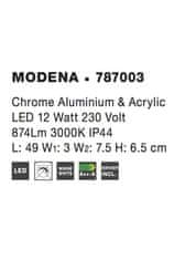 Nova Luce NOVA LUCE nástenné svietidlo nad zrkadlo MODENA chrómovaný hliník a akryl LED 12W 3000K IP44 787003