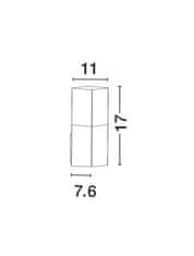 Nova Luce NOVA LUCE vonkajšie nástenné svietidlo STICK tmavo šedý hliník biely akryl E27 1x12W 220-240V IP54 bez žiarovky 713412