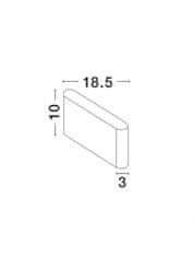 Nova Luce NOVA LUCE vonkajšie nástenné svietidlo SOHO tmavo šedý hliník sklenený difúzor LED 2x5W 3000K 220-240V 2x60st. IP54 svetlo hore a dole 740404