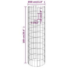 Vidaxl Kruhové gabiónové vyvýšené záhony 3ks zinkovaná oceľ Ø30x100cm