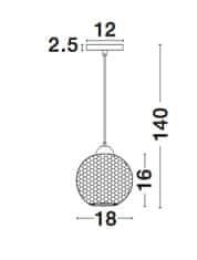 Nova Luce NOVA LUCE závesné svietidlo VIENTI číre sklo a čierny kov E27 1x12W 230V IP20 bez žiarovky 8103991