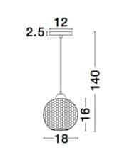 Nova Luce NOVA LUCE závesné svietidlo VIENTI tmavo šedá sklo a čierny kov E27 1x12W 230V IP20 bez žiarovky 8103993