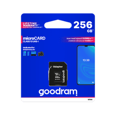 GoodRam 256GB UHS-I Goodram microSD pamäťová karta s adaptérom