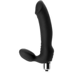 XSARA Silikonový penis s násadou - strap on - dvojitá vibrující rozkoš - 74300538