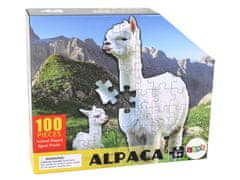 Lean-toys Puzzle 100 prvkov Biela alpaka Zvierací motív