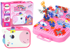 shumee Puzzle Set DIY Kufor Unicorn Bricks Pink 227 dielikov.