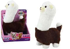 Lean-toys Interaktívna hra Pet Lama Alpaca Walking Game Brown 23 cm