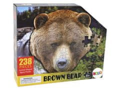 Lean-toys Puzzle 237 Prvky Motív hlavy hnedého medveďa