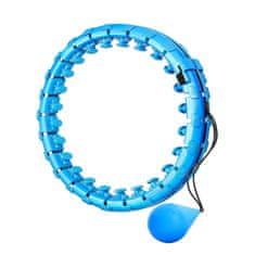 SOLFIT® Nastaviteľná fitnes obruč na tréning pásu so závažím (na veľkosť pásu 50 až 132 cm) – modrá | SPINSLIM
