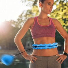 SOLFIT® Nastaviteľná fitnes obruč na tréning pásu so závažím (na veľkosť pásu 50 až 132 cm) – modrá | SPINSLIM