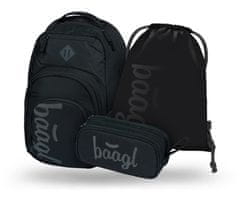 BAAGL 3 SET Coolmate Black: batoh, peračník, sáčok