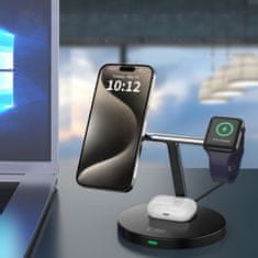 Tech-protect A35 MagSafe bezdrôtová nabíjačka na mobil / AirPods / Apple Watch, čierna