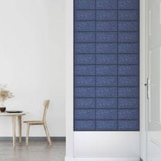 Vidaxl Nástenné panely 12 ks modré 30x15 cm látkové 0,54 m²