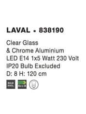 Nova Luce NOVA LUCE závesné svietidlo LAVAL číre sklo a chrómová základňa E14 1x5W 230V IP20 bez žiarovky 838190