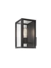 Nova Luce NOVA LUCE vonkajšie nástenné svietidlo ZEST čierny liaty hliník číre sklo E27 1x12W 220-240V IP54 bez žiarovky 870026