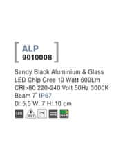 Nova Luce NOVA LUCE vonkajšie nástenné svietidlo ALP čierny hliník a sklo LED Chip Cree 2x10W 220-240V 3000K 7st. IP65 9010008