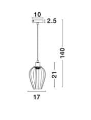 Nova Luce NOVA LUCE závesné svietidlo SAGE kov, ružová zlatá a čierny kábel, E27 1x12W 8809703