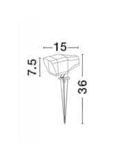 Nova Luce NOVA LUCE vonkajšie svietidlo s bodcom INSIDE tmavo šedý hliník a sklo GU10 1x7W 220-240V IP54 bez žiarovky 875409