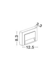 Nova Luce NOVA LUCE vonkajšie nástenné svietidlo LUTON tmavo šedý ABS LED 1.2W 3000K IP65 100-220V vr. driveru 8403626